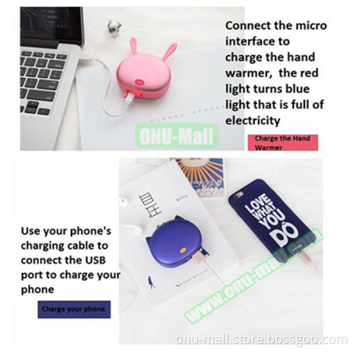 Rechargeable Hand Warmer Power Bank 2600mAh Gift, Hand Warmer Power Supply for Winter